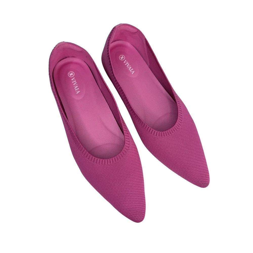 Vivaia Aria 5 Flats Point Womens Size 43 US 12 Pink Knit Slip On Comfort Shoes